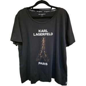 Karl Lagerfeld Tee with Gold Eiffel Tower Design